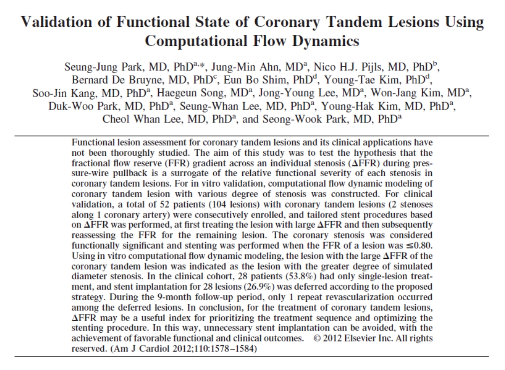 Validation of functional state of coronary tandem lesions using computational flow dynamics.jpg 1013X743